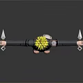 Naruto Uzumaki Anime Game Character 3D Model Blonde Hair Headband Orange Black Outfit Arms Outstretched