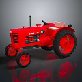 Vintage Red Tractor UTROS-45 Model with Classic Design Features 3d model