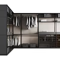 Modern Wardrobe With Hanging Shirts Coats Multiple Compartments And Storage Drawers 3d model