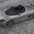 Koenigsegg CCX Silver Gray Convertible Sports Car With Sleek Design And Black Seats