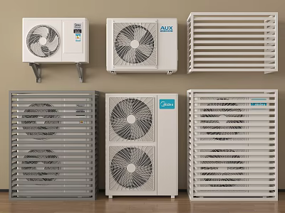 Air Conditioner Fans Various Models With Wall Mounted And Floor Standing Designs For Home Cooling 3d model