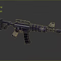 Modern Purple Tactical Assault Rifle 3D Render With Textured Design And Grip Attachment
