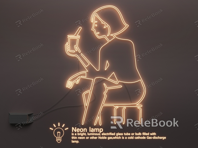 Neon glow word LED lamp model