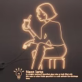 Neon glow word LED lamp 3d model