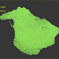 Cartoon Scenic 3D Island Model With Lush Green Forest And Winding Paths