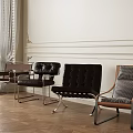 Multiple Designs Accent Chairs in Modern Interior With Wooden Flooring And Decorative Walls