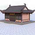 Ancient Chinese Traditional Architecture With Curved Eaves Tiled Roof And Wooden Structure