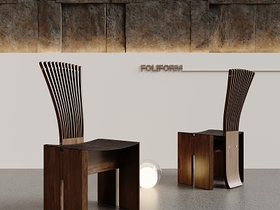 Modern Log Middle Ancient Dining Chair 3d model