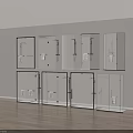 Multiple Shower Sauna Glass Enclosures With Black Frames And Modern Designs 3d model