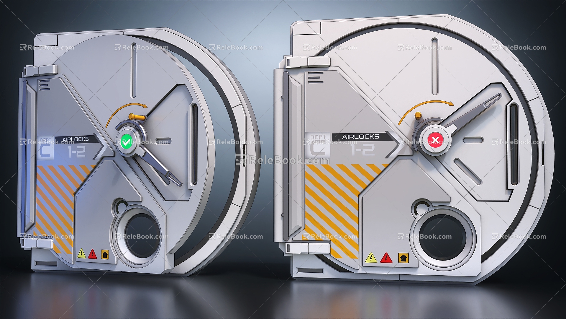 Modern sci-fi hatch door round hatch door round door round sci-fi hatch door sci-fi 3d model