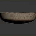 Hand Carved Artisan Ceramic Bowl Featuring Off White Body And Red Striped Base