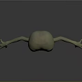 3D Alien Character Model With Large Eyes Slender Body And Dark Background