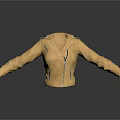 Stylish Yellow Leather Jacket With Long Sleeves Zipper Closure And Lapel Collar