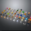 Small Colorful Characters And Creatures With Various Styles And Playful Designs 3d model