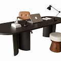 Desk and Chair Combination Desk Stool Desk Ornaments 3d model