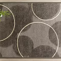 Square Rug With Circular Patterns In Gray Tones And White Rings Design 3d model