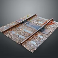 Scenic Railway Track Landscape with Gravel and Wooden Sleepers in Outdoor Setting