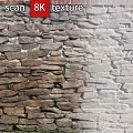 Rustic Layered Stone Wall With Red Brick Top Layer Exterior