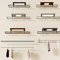 Metal And Wooden Wall Mounted Coat Hangers With Various Designs Holding Clothes