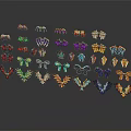 Colorful Butterfly and Wing Shaped Decorative Wall Decor with Various Designs