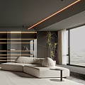 Modern Living Room Interior With Motorcycle Staircase And Art Decor