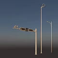 Outdoor Lights Featuring Tall Lamp Posts And Street Lighting Fixtures