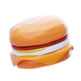 Modern Bread Burger Cartoon Burger Food 3d model