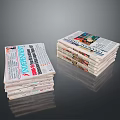 Stacks of Newspapers With International News Headlines And Colorful