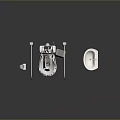 Bathroom Living Supplies With Toilet Grab Bars Sink Trash Bin And Toilet Paper Holder