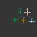 Various Types of Passenger Plane Models with Helicopter Miniatures Displayed
