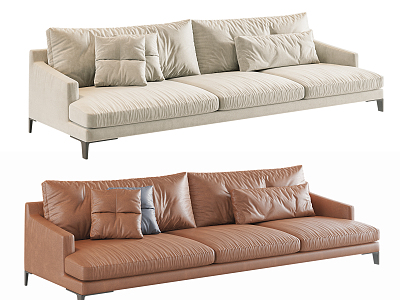 Modern three-seat sofa multiplayer sofa model