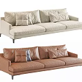 Modern three-seat sofa multiplayer sofa 3d model