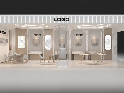 Elegant Jewelry Store Interior With Modern Display Cases And Jewelry Showcases 3d model