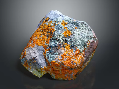 Natural Wood Stone Materials With Orange And Blue Natural Textures On Surface 3d model