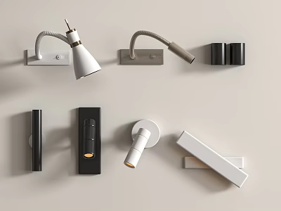 Modern Wall Sconces With Various Contemporary Designs And Neutral Colors On 3d model