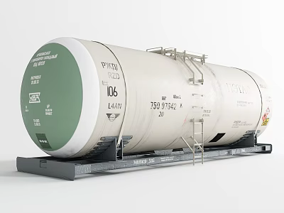 Heavy Duty Industrial Equipment Large Steel Storage Tank With Ladder Platform And Markings 3d model