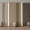 Modern Vertical Wooden Wall Paneling with Different Wood Tones in Minimalist Interior