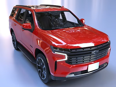 Red SUV With Modern Exterior Design Front Grille LED Headlights And Black Alloy Wheels 3d model