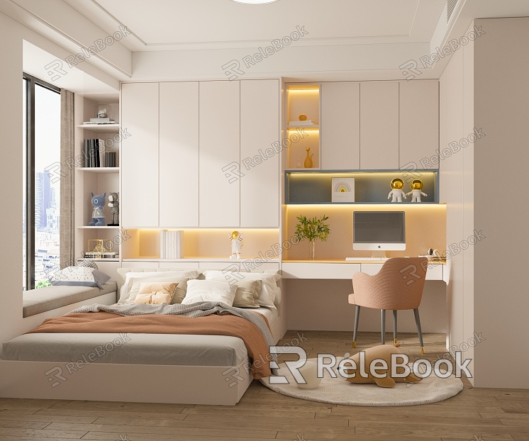 Modern Light Luxury Second Bedroom Second Bedroom model