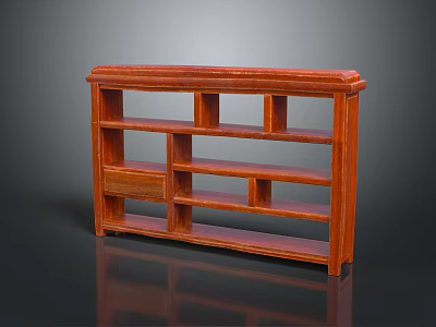 Classic Wooden Bookcase with Multiple Shelves and Drawer for Home Library Storage 3d model