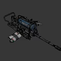 Pneumatic Weapon With Blue Gas Tank Metal Structure Long Rod And Cylinder
