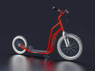 Modern Red Motorcycle With Large Tires Black Seat And Sleek Frame Design 3d model