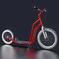 Modern Red Motorcycle With Large Tires Black Seat And Sleek Frame Design