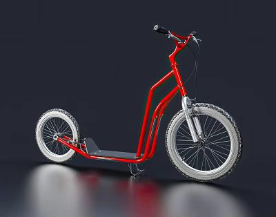 Modern Red Motorcycle With Large Tires Black Seat And Sleek Frame Design 3d model