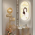 Party Themed Window Display With Golden Decor Skincare Products And Shelves