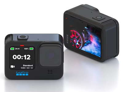 Digital Action Camera With Dual Screen Display 1080 Resolution 60fps Video Recording 3d model