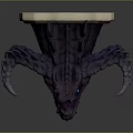 Game Movie Character Purple Dragon Head Featuring Blue Eyes Open Mouth And Sharp Fangs