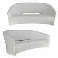Modern White Curved Sofas Design With Sleek Seats And Smooth Lines 3d model
