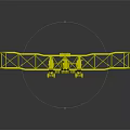 Vintage Biplane Passenger Plane With Light Blue White Camouflage Cross Insignia Dark Background Reflection