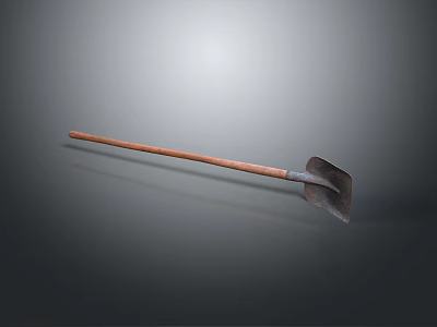 Heavy Duty Hardware Tool Shovel with Metal Blade and Wooden Handle 3d model